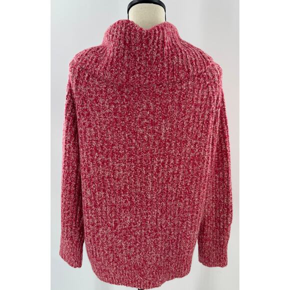 Madewell Red White Speckled Cowlneck Knit Sweater Pullover Jumper M NWT - Picture 4 of 9